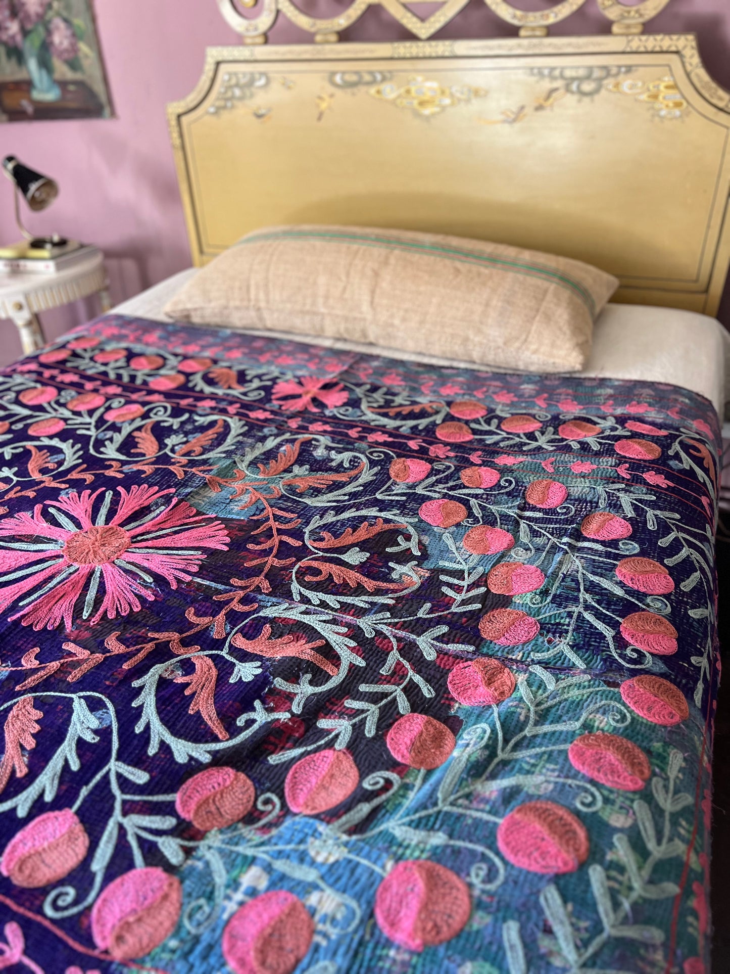 SUZANI Kantha Quilt ~ Heather