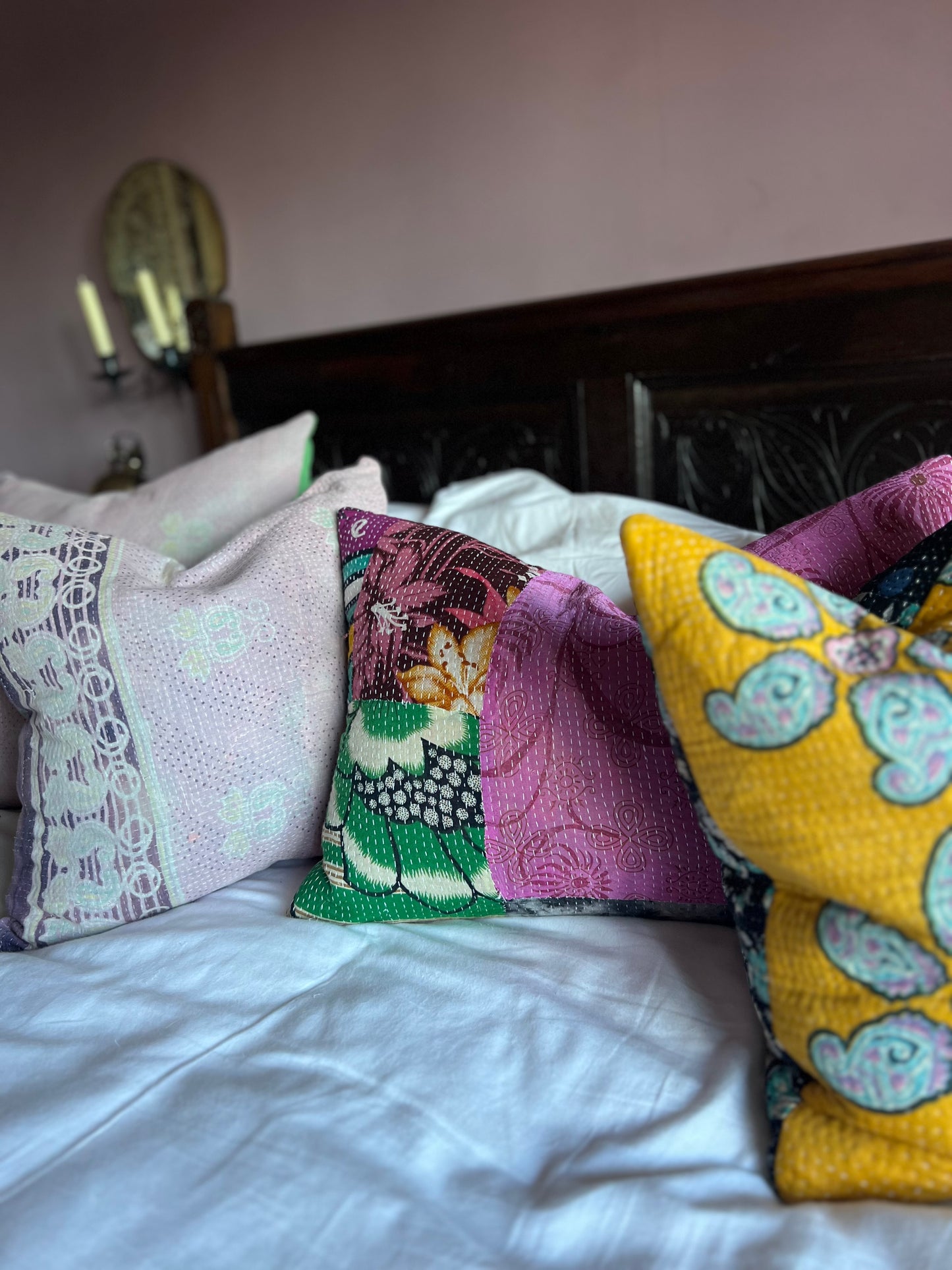 Limited Edition ~ Two Vintage Kantha Cushions