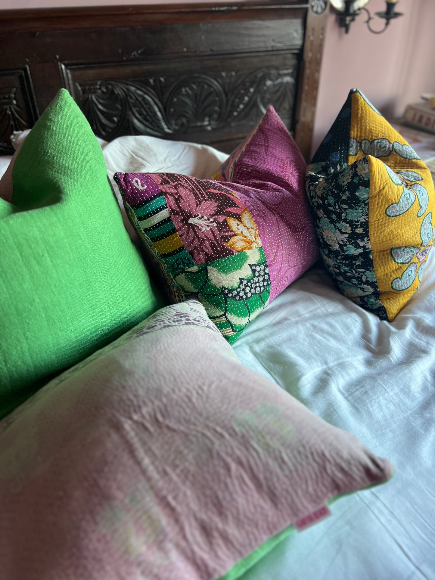 Limited Edition ~ Two Vintage Kantha Cushions