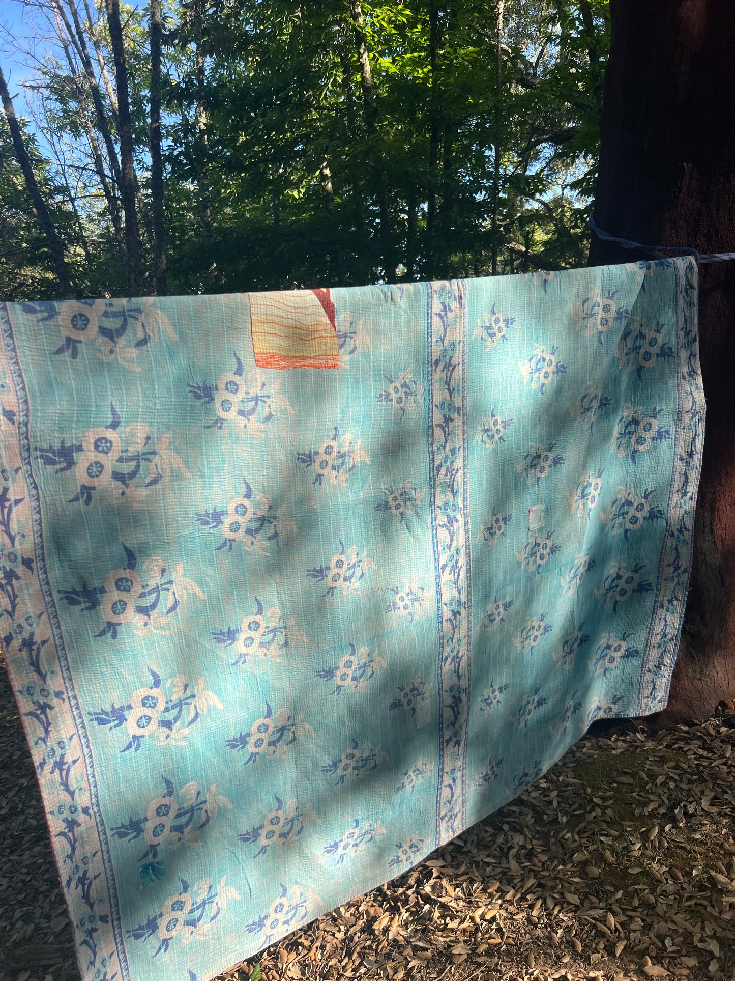 Kantha Quilt ~ Bluebell