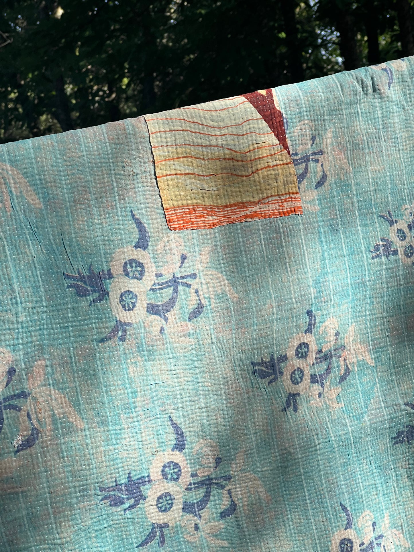 Kantha Quilt ~ Bluebell