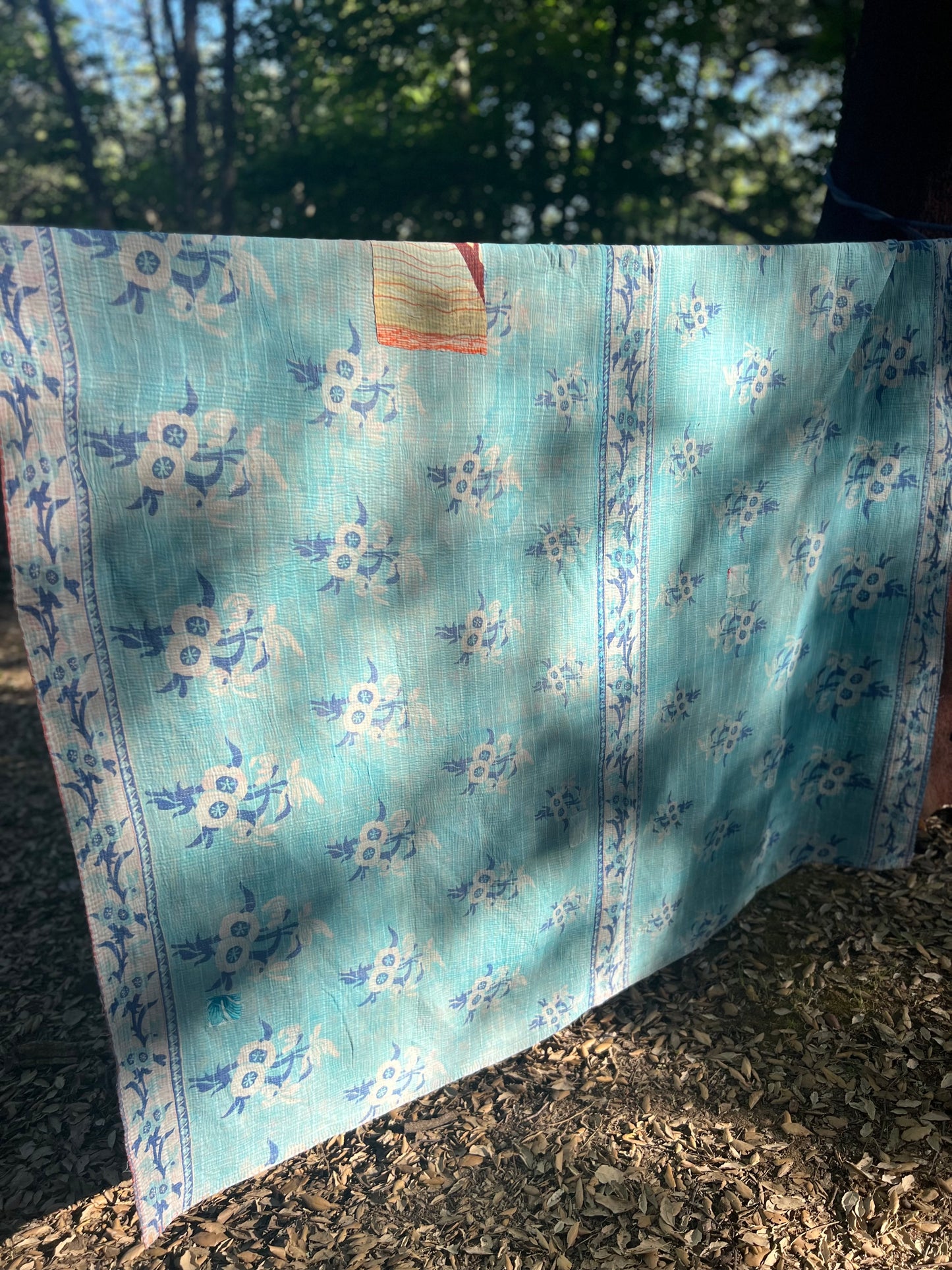 Kantha Quilt ~ Bluebell