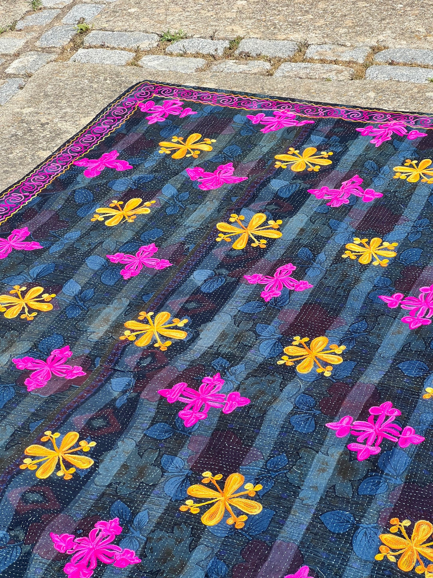 SUZANI Kantha Quilt ~ Tutti Frutti SALE