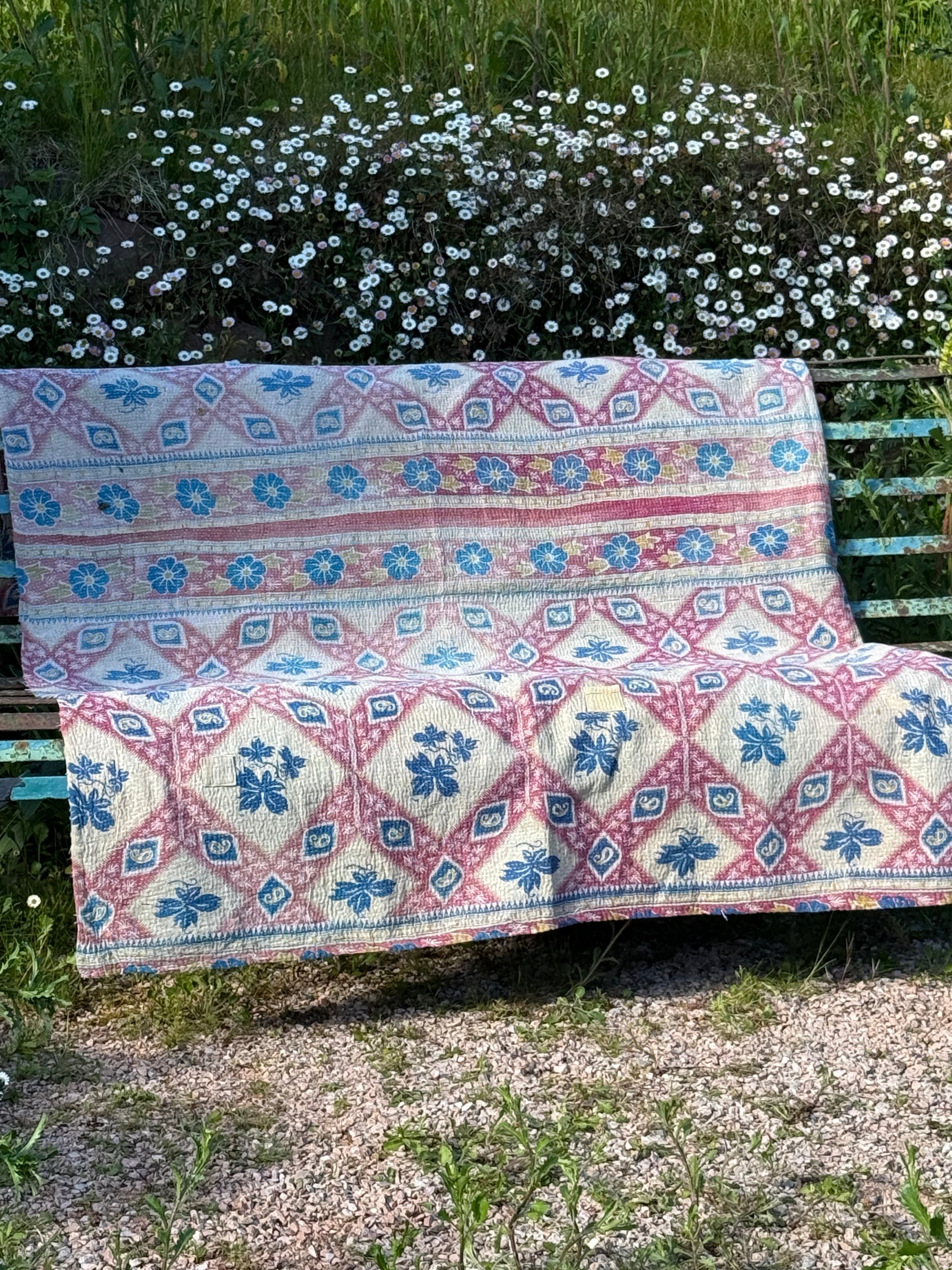 Kantha Quilt ~ Indie Pink