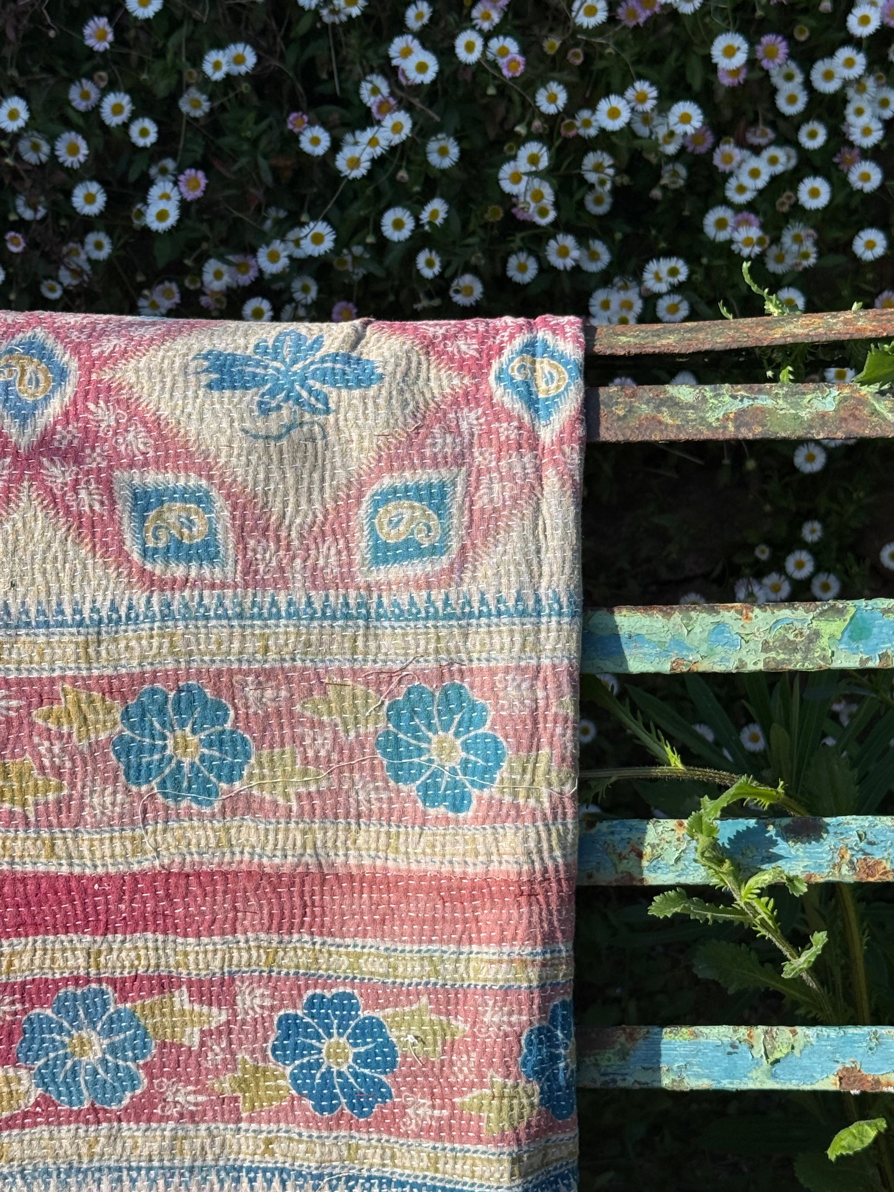 Kantha Quilt ~ Indie Pink