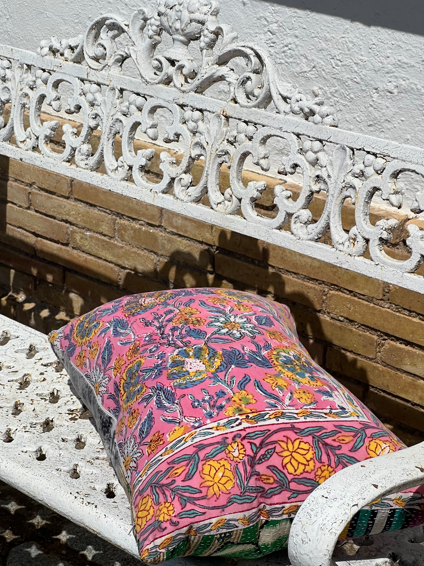 Limited Edition ~ Kantha Cushion  ~ Pink on Pink