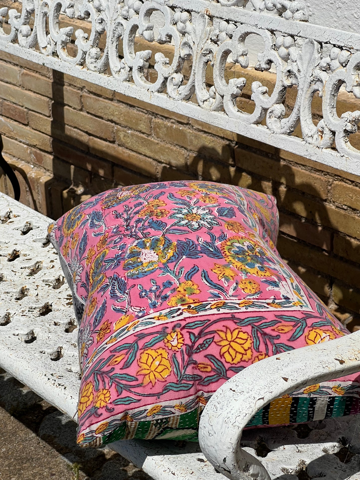 Limited Edition ~ Kantha Cushion  ~ Pink on Pink