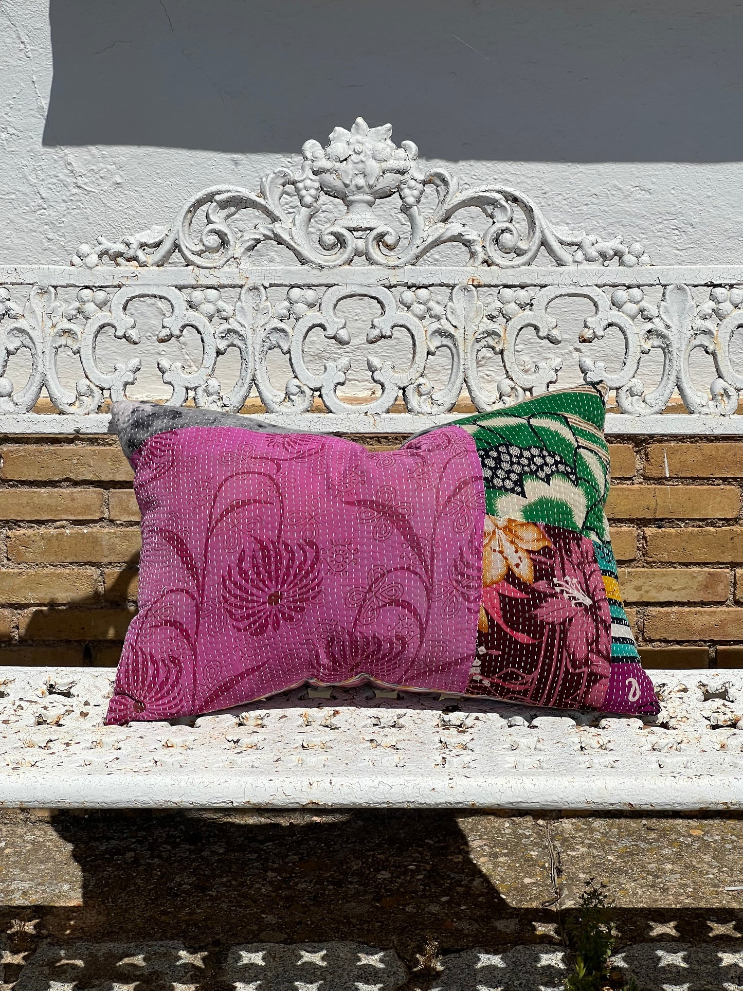 Limited Edition ~ Kantha Cushion  ~ Pink on Pink