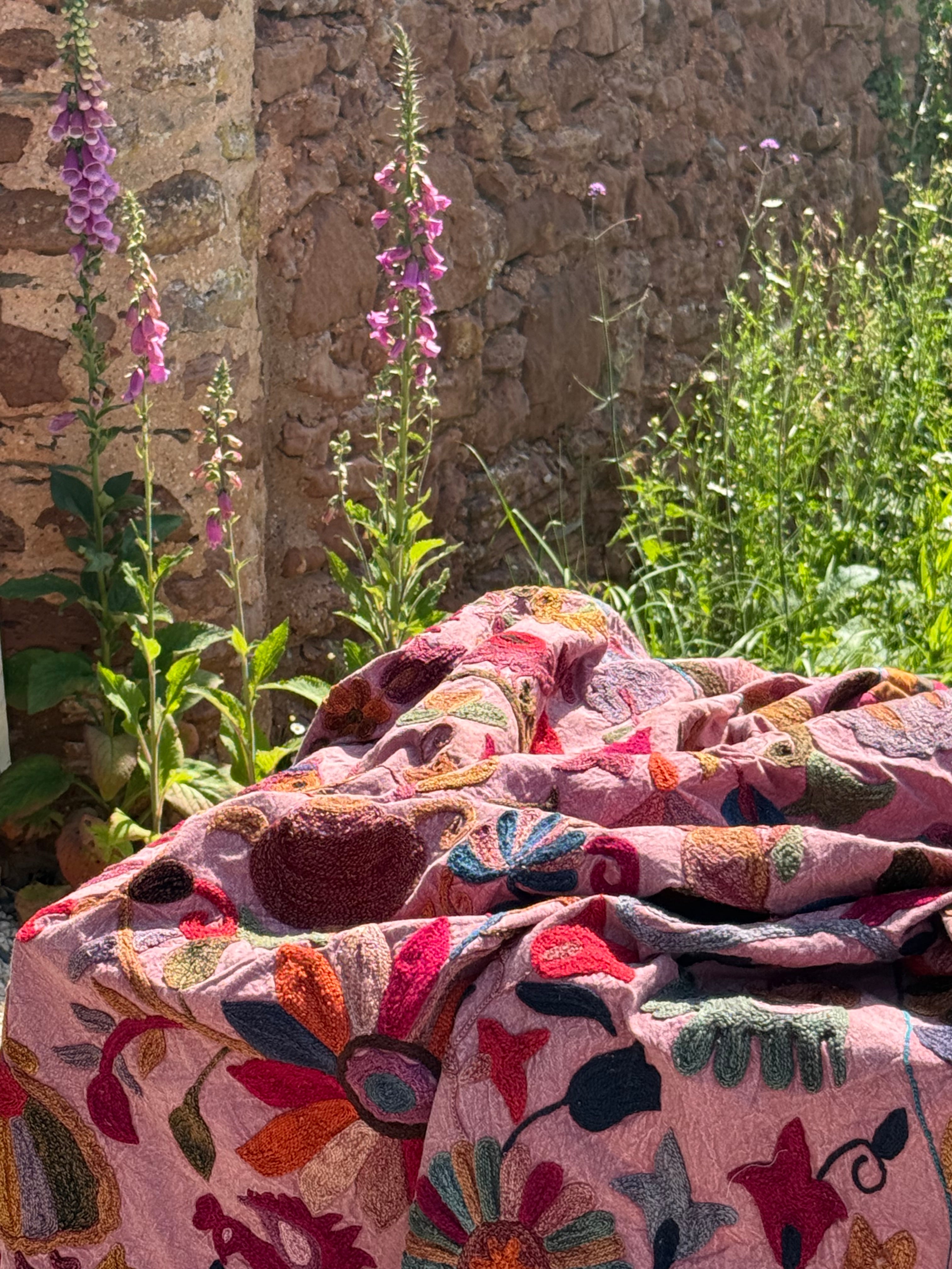 Folk SUZANI Quilt ~ desert rose