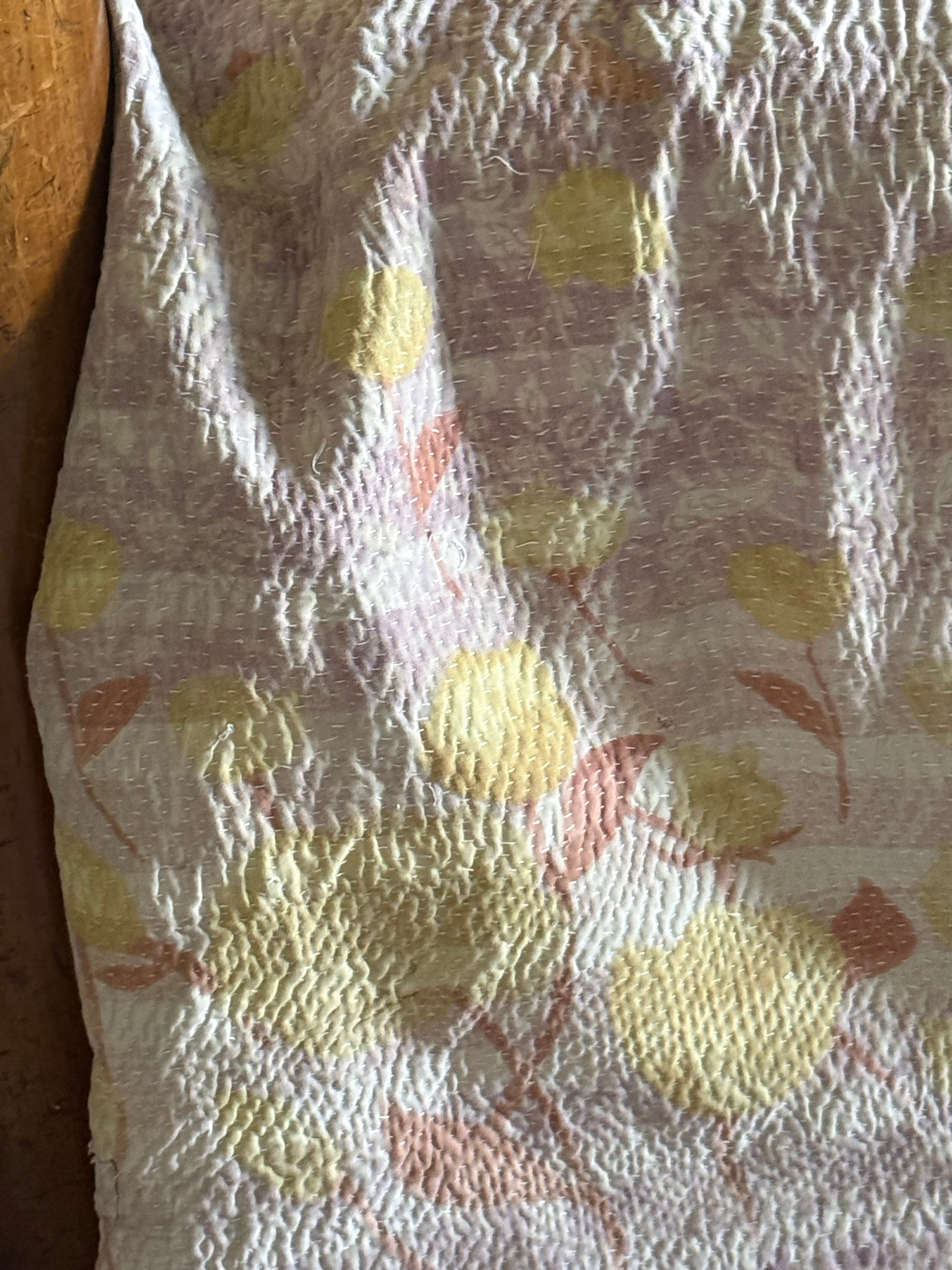 Kantha Quilt ~ Vintage Rose Check