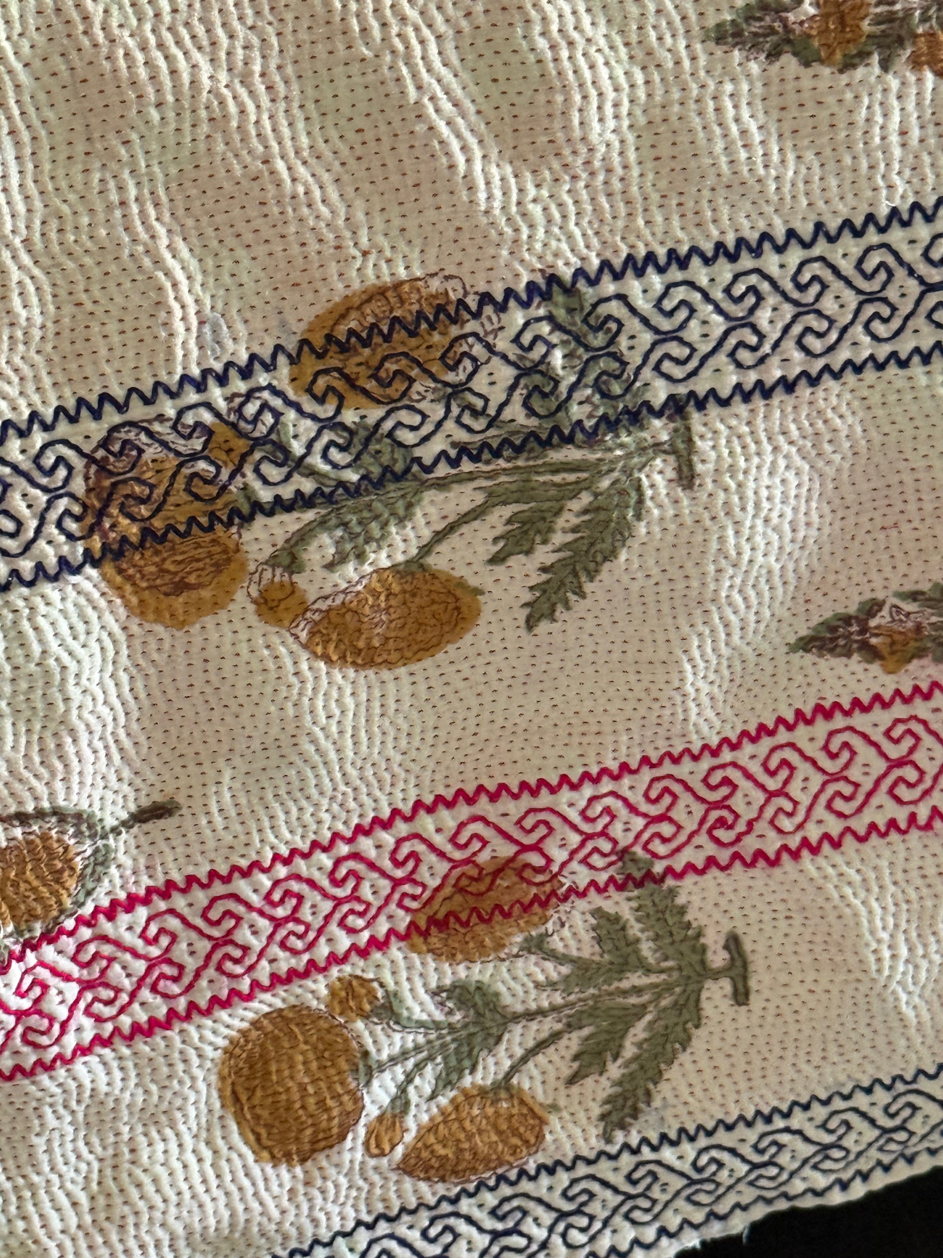 Kantha Quilt ~ Block Print Blanche