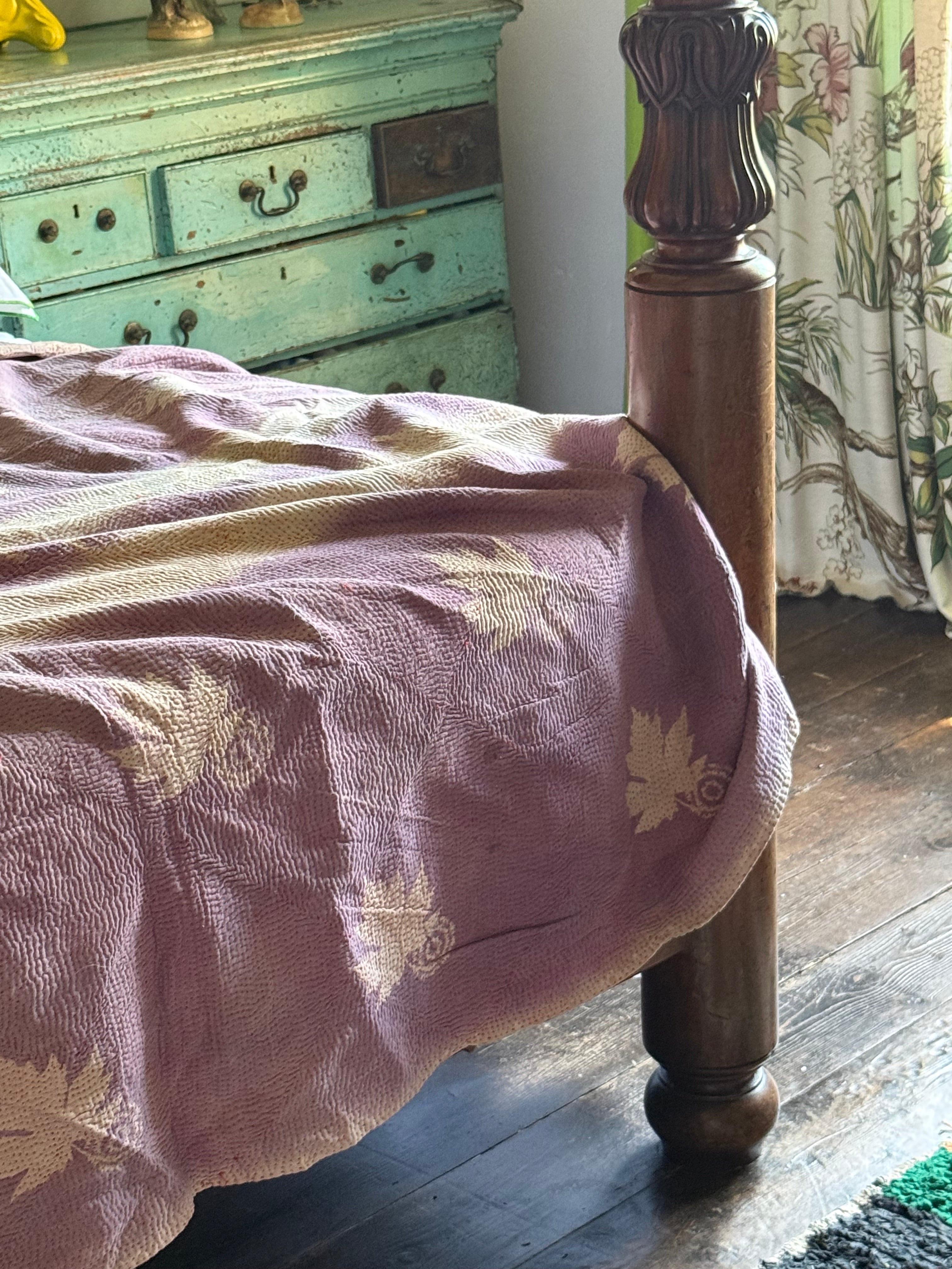 Kantha Quilt ~ Needlepoint Rose