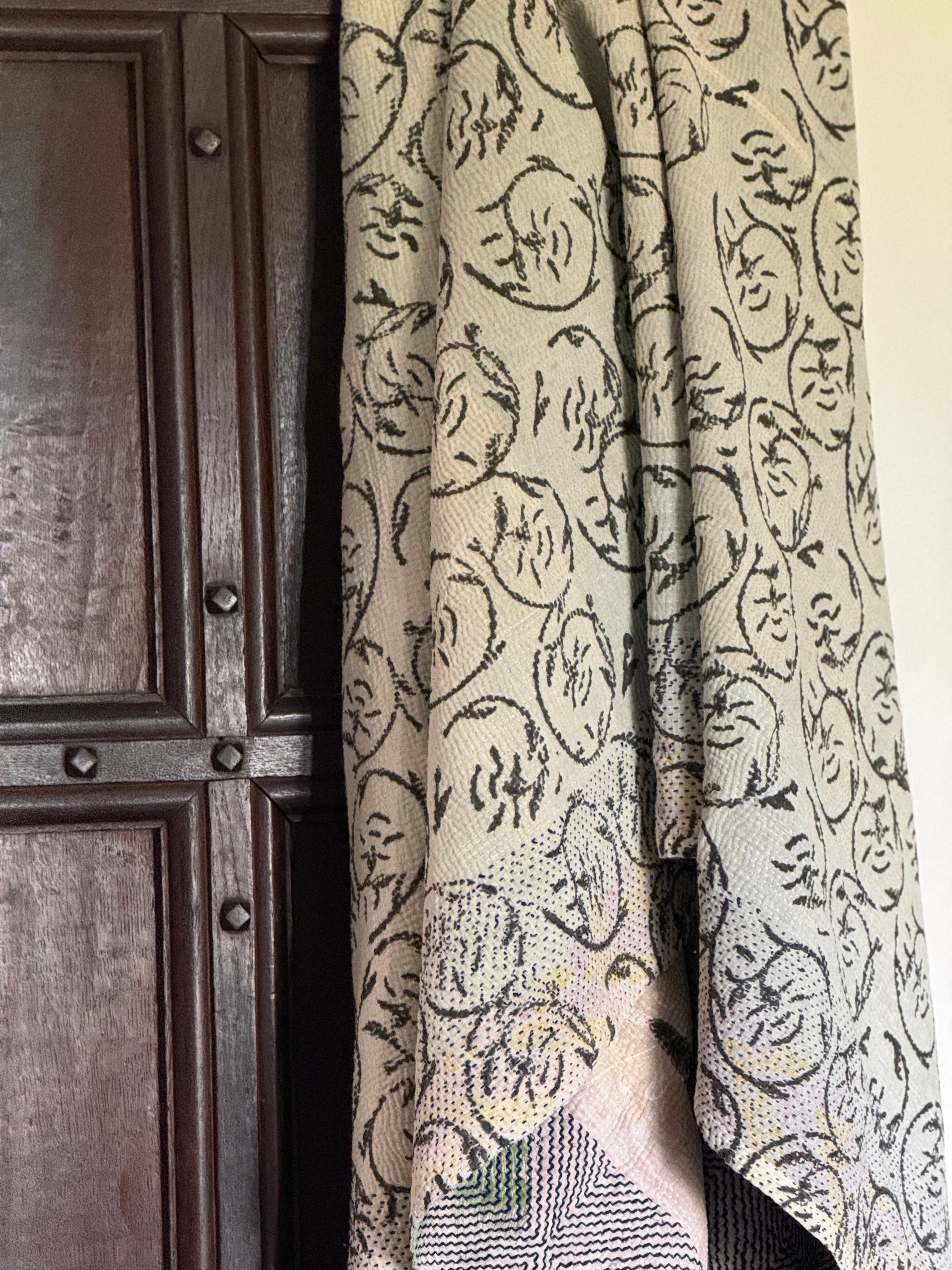 Kantha Quilt ~ Block Printed Petal