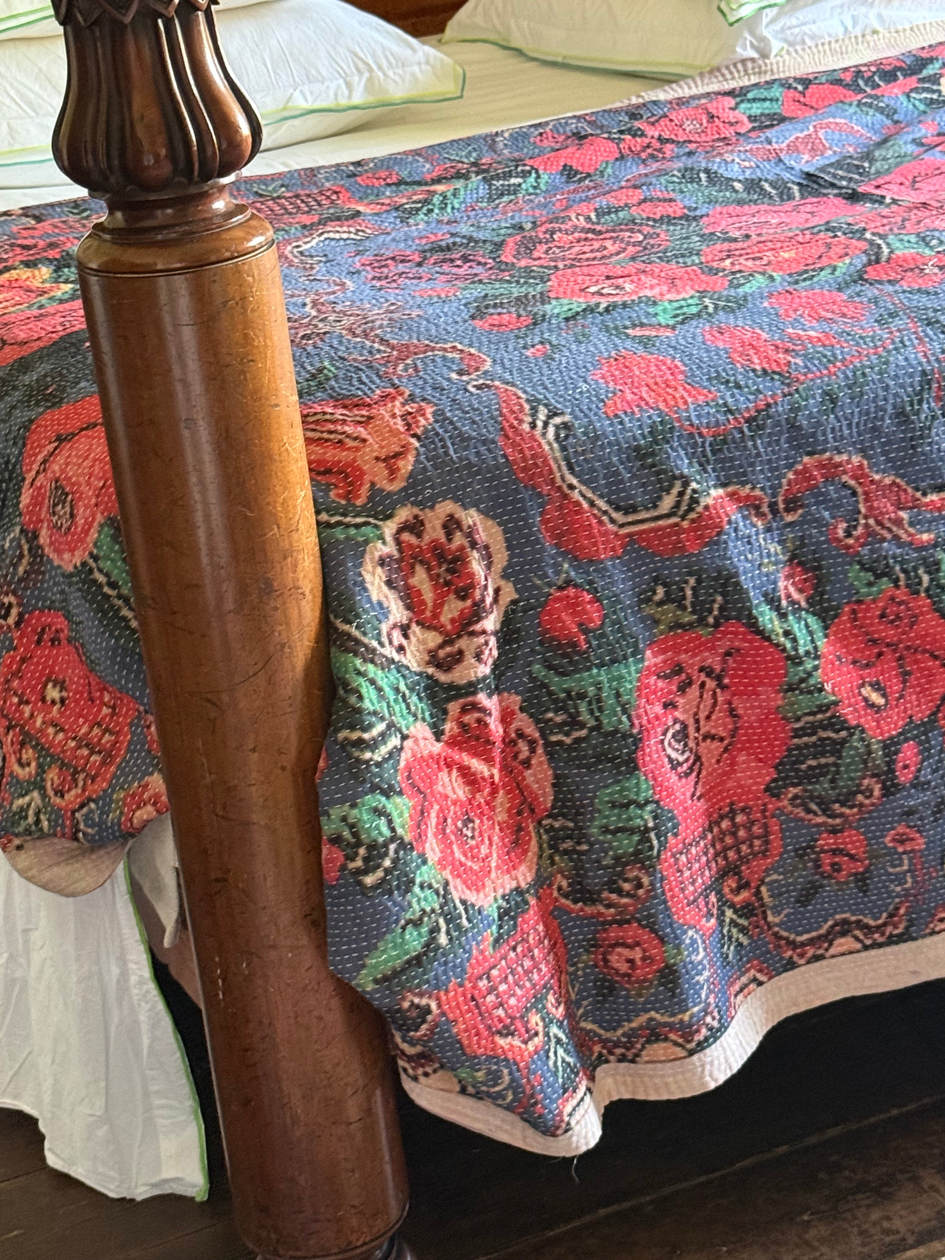 Kantha Quilt ~ Soft Stitch Rose