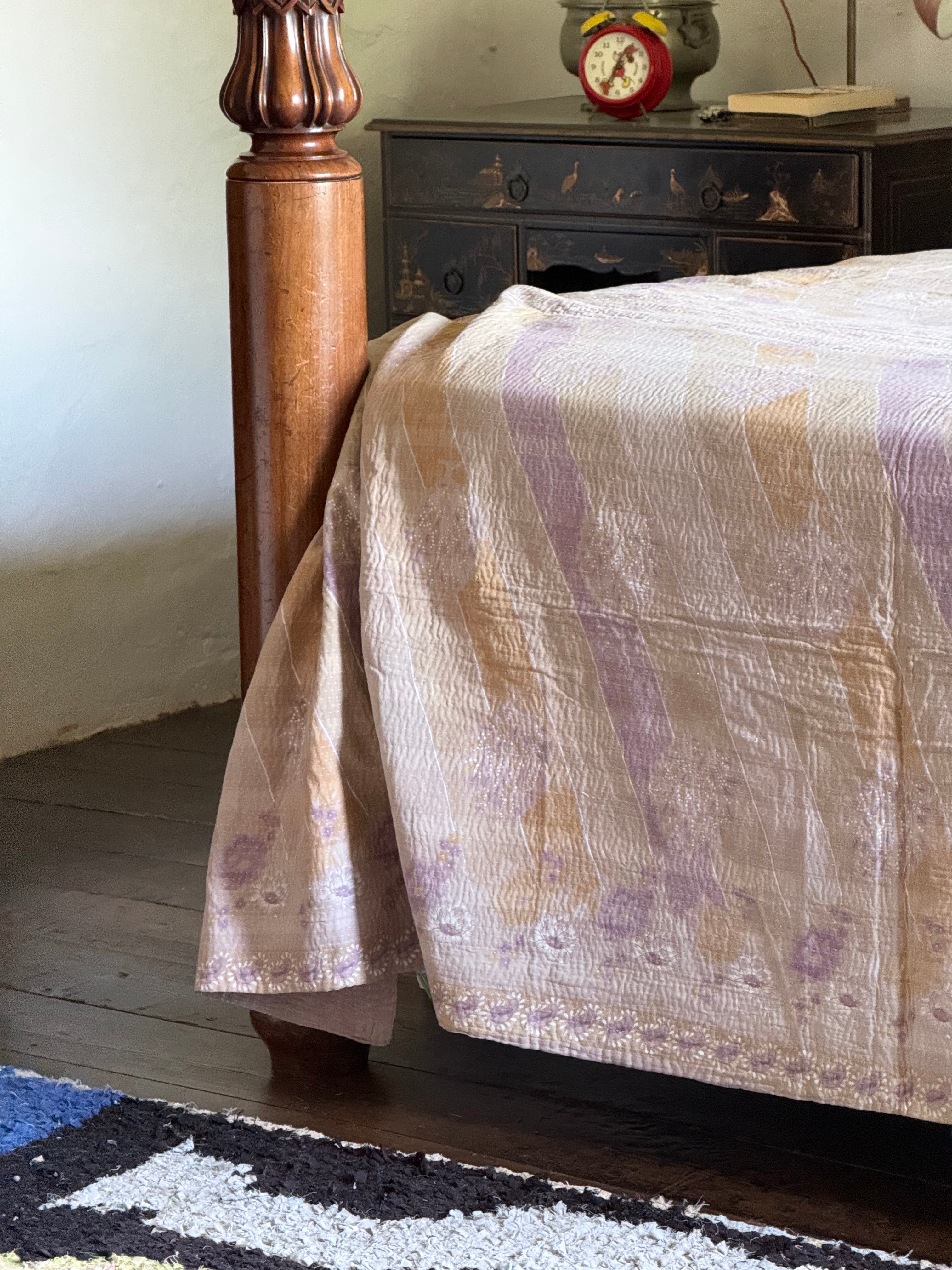 Kantha Quilt ~ Soft Stitch Rose