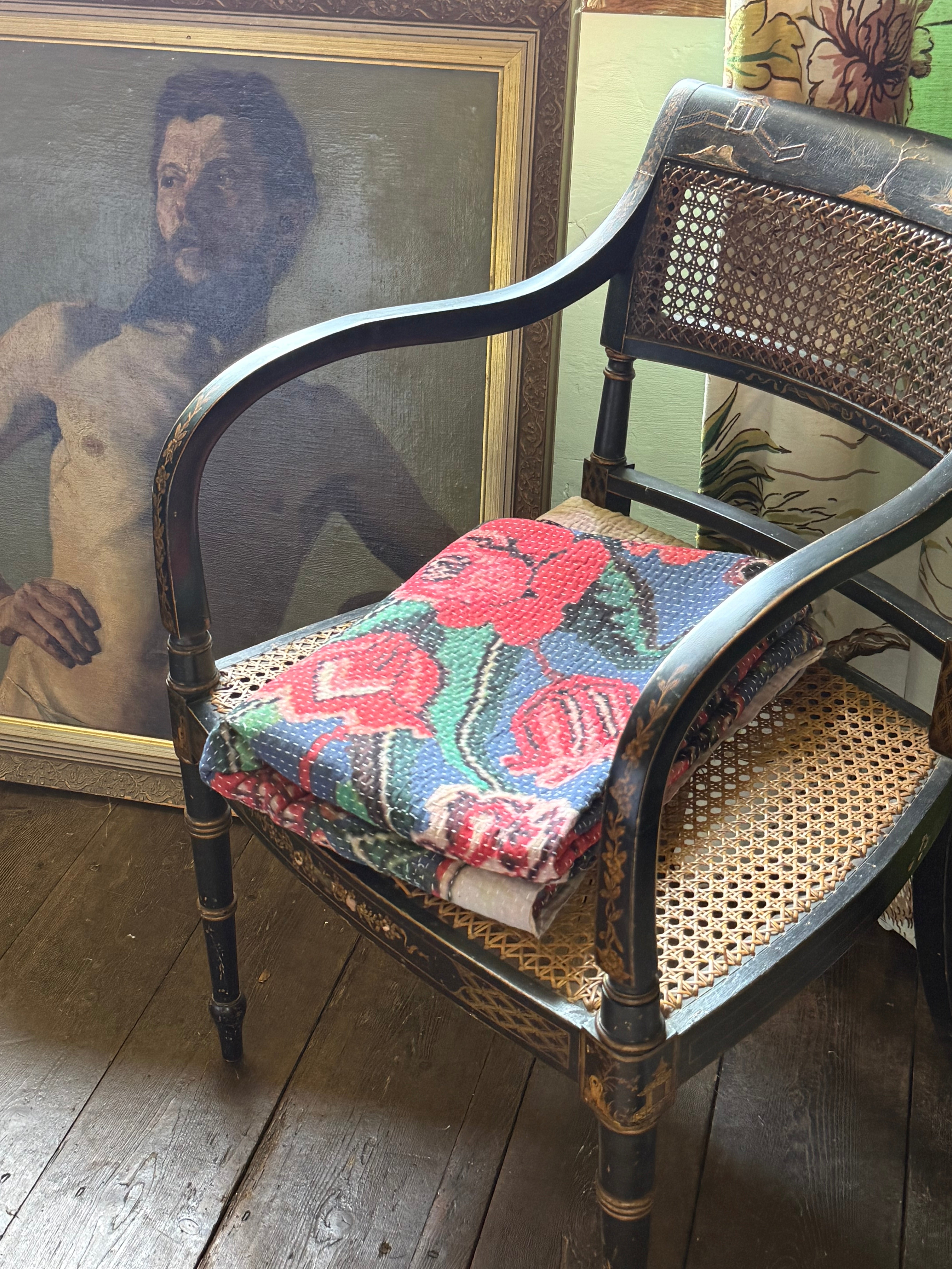 Kantha Quilt ~ Soft Stitch Rose