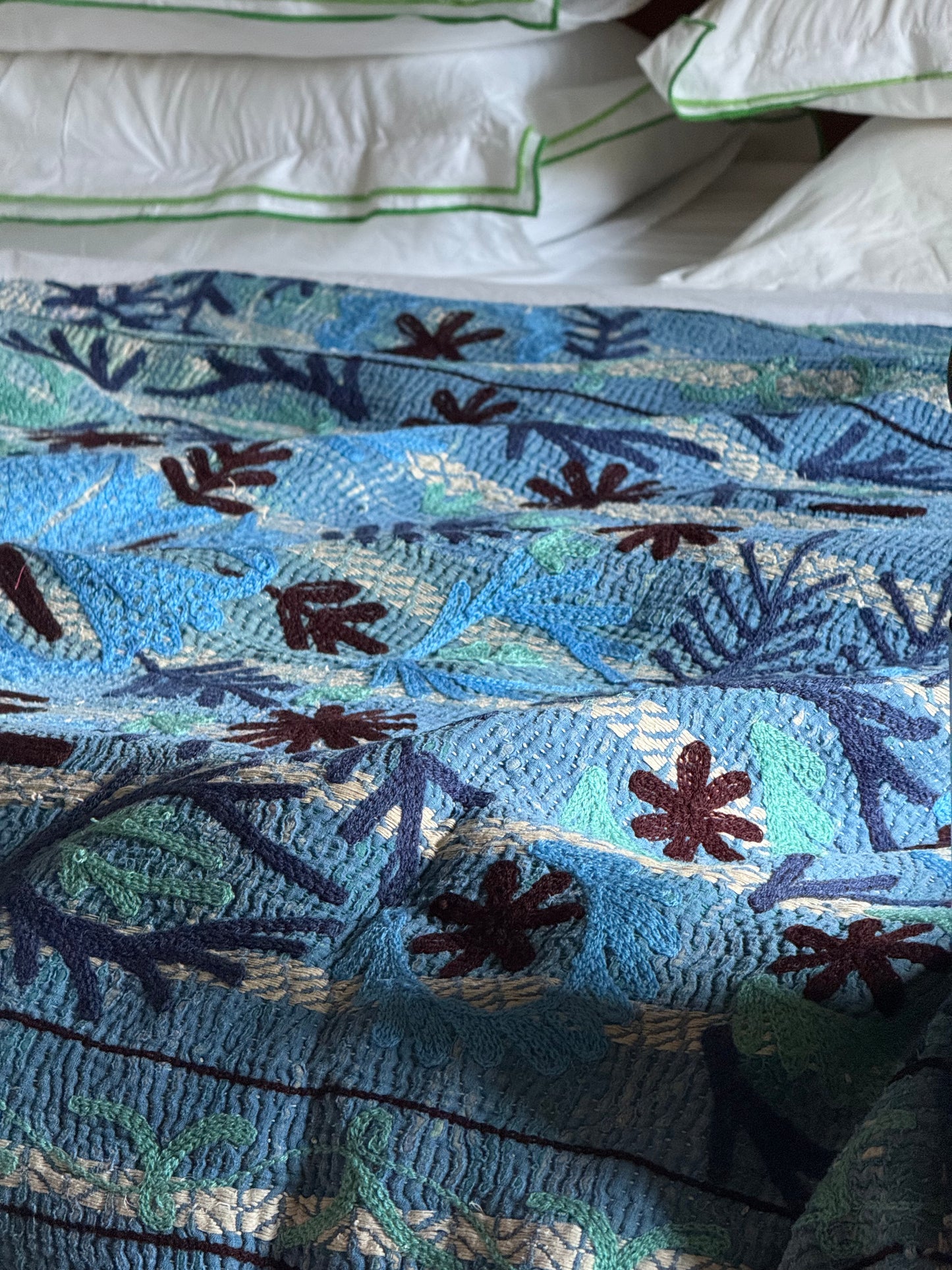 SUZANI Kantha Quilt ~ Eliza