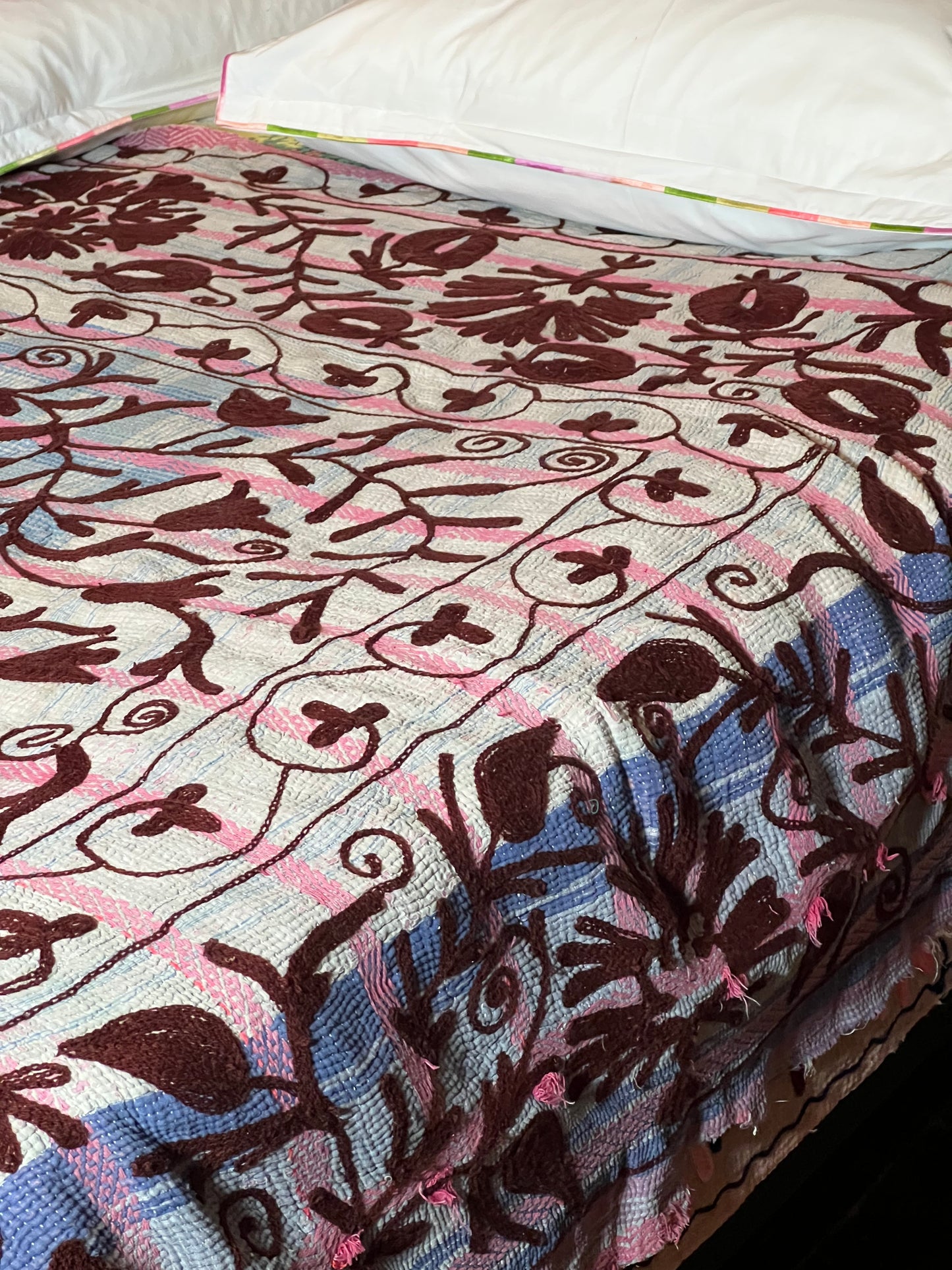 SUZANI Kantha Quilt ~ Mulberry ~ SALE