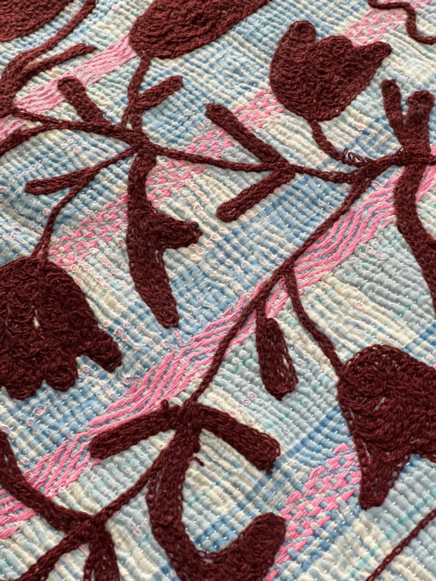 SUZANI Kantha Quilt ~ Mulberry ~ SALE