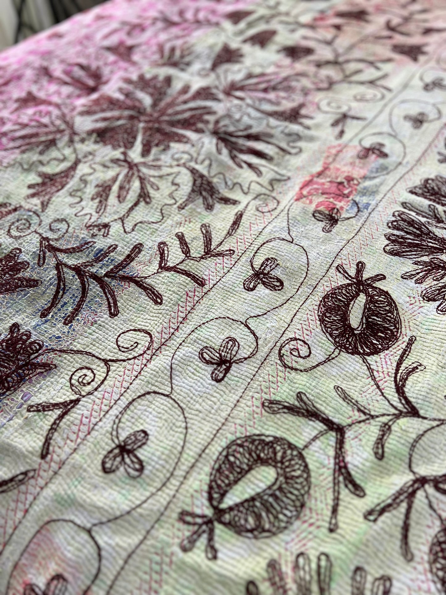 SUZANI Kantha Quilt ~ Mulberry ~ SALE