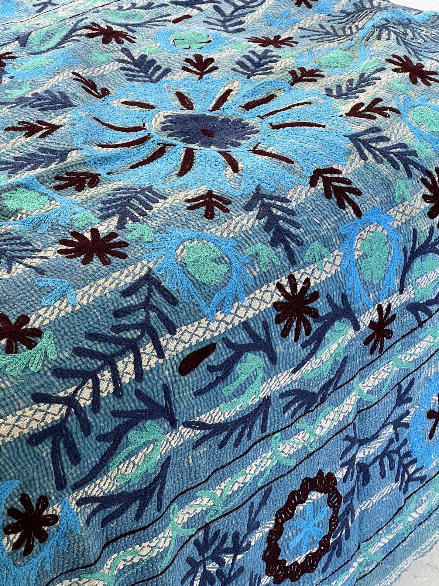 SUZANI Kantha Quilt ~ Blue