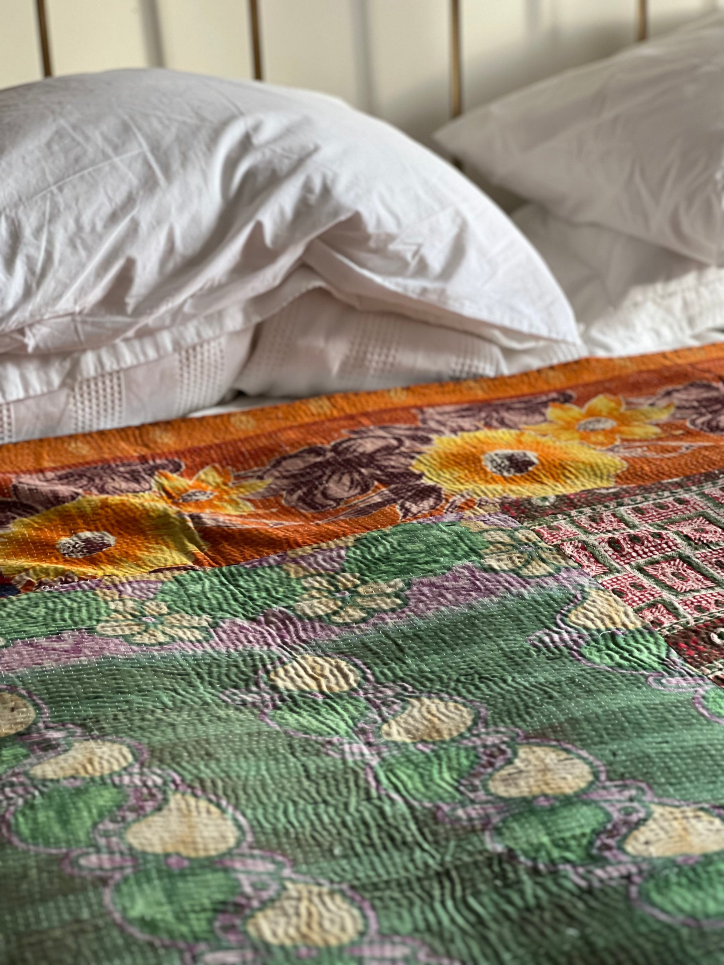 Kantha Quilt ~ Secret Garden