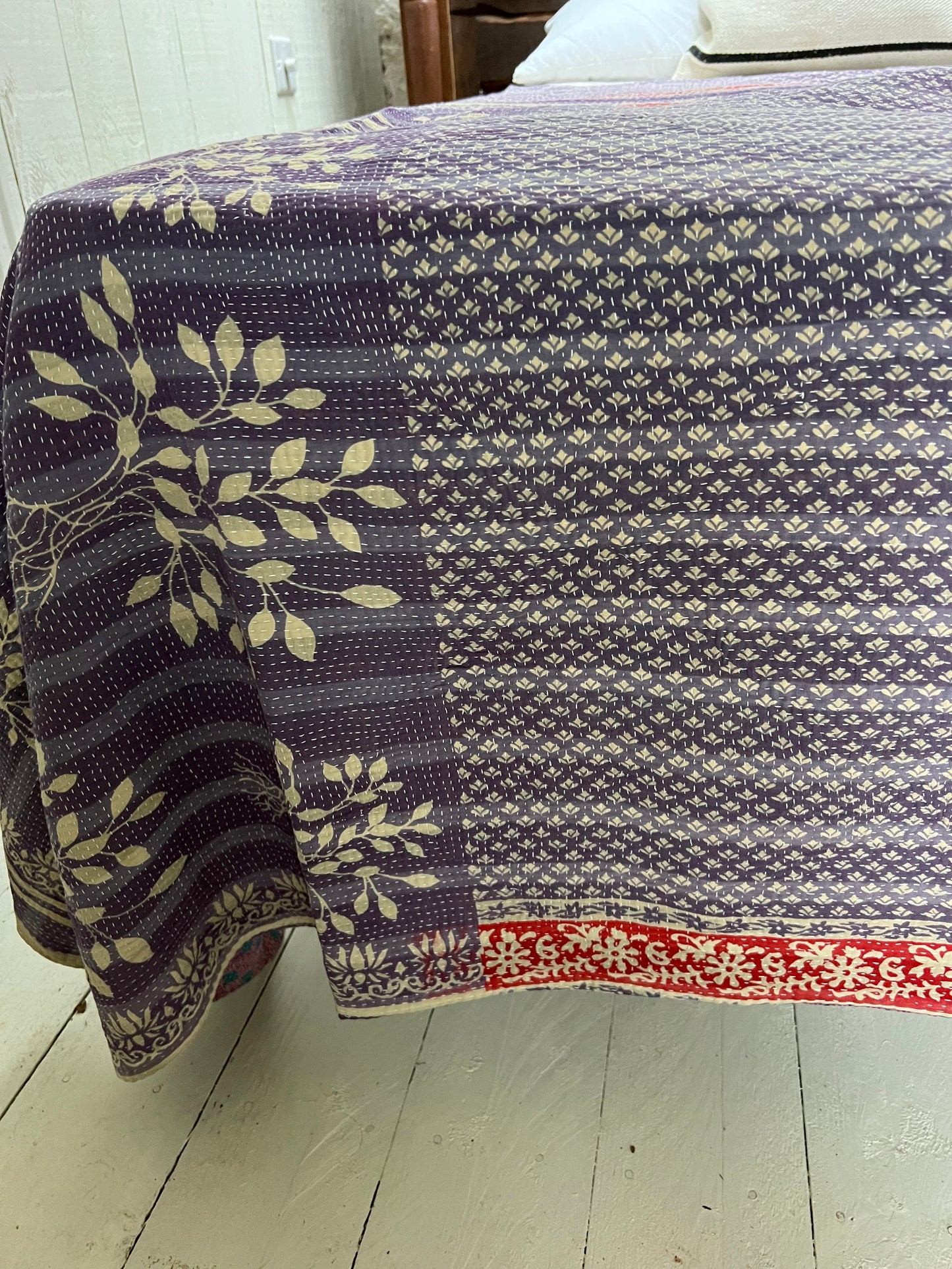 Kantha Quilt ~ Lavender