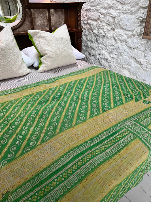 Kantha Quilt ~ Daffodil