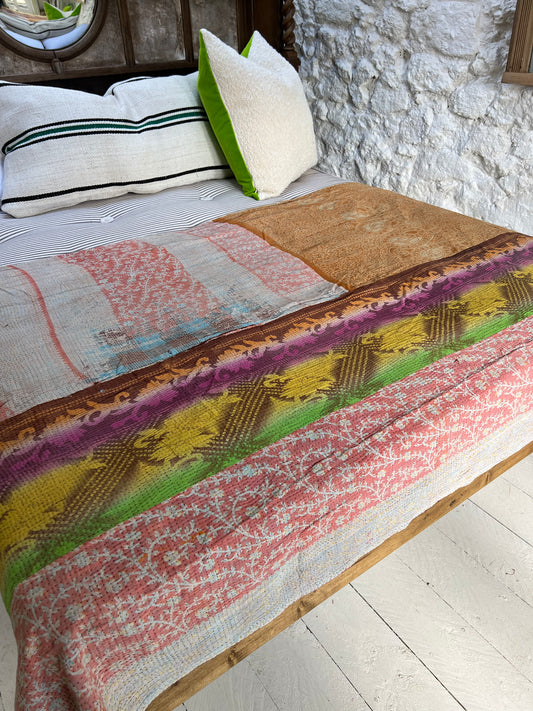 Kantha Quilt ~ Sorbet