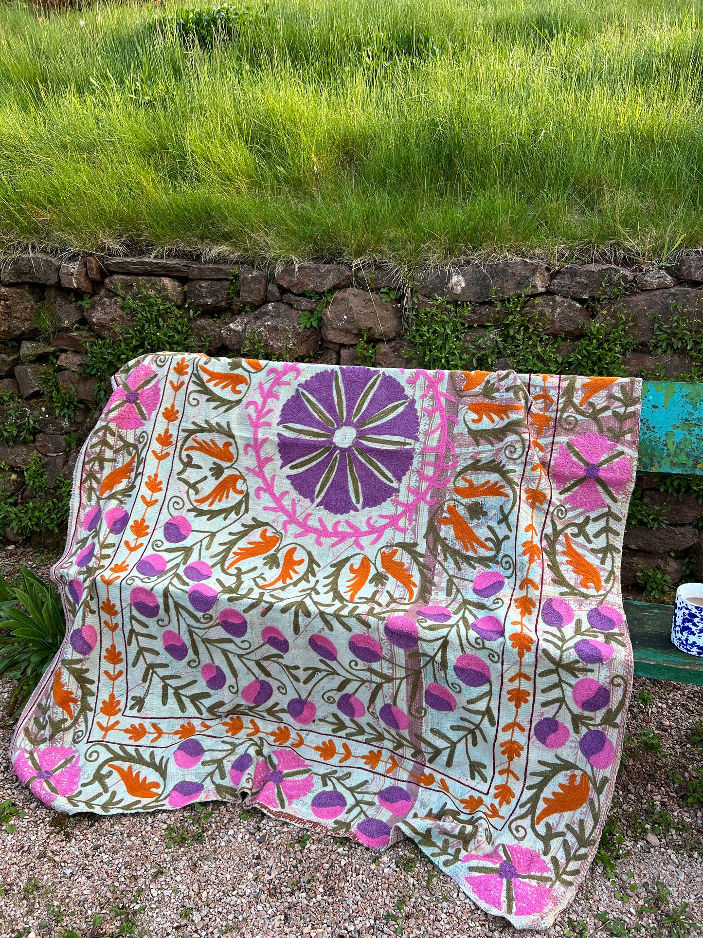 SUZANI Kantha Quilt ~ Maggie